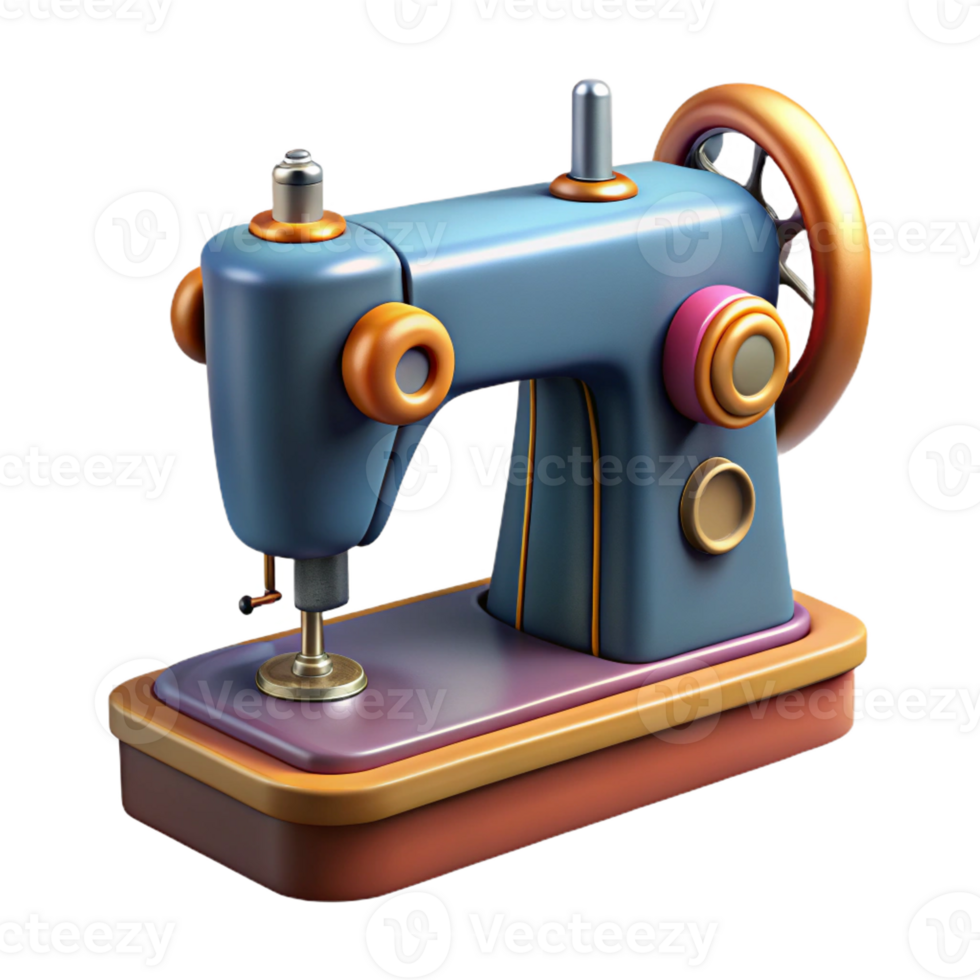 intense wonderful Photorealistic ultra-detailed professional render of a vintage sewing machine, isolated cutout with Transparent Background 4K png