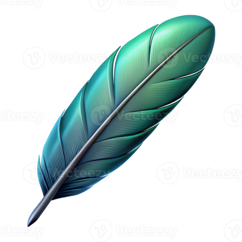 captivating intense baroque Photorealistic, isolated cutout of a single Siren's feather, ultra-detailed, hyper-specific, professional render with Transparent Background elite png
