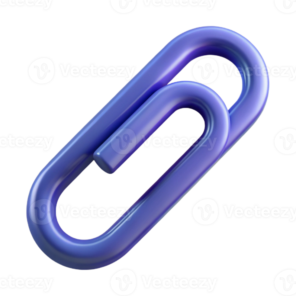 splendid bold organic Concept art style, isolated cutout of a single paperclip with Transparent Background detailed png