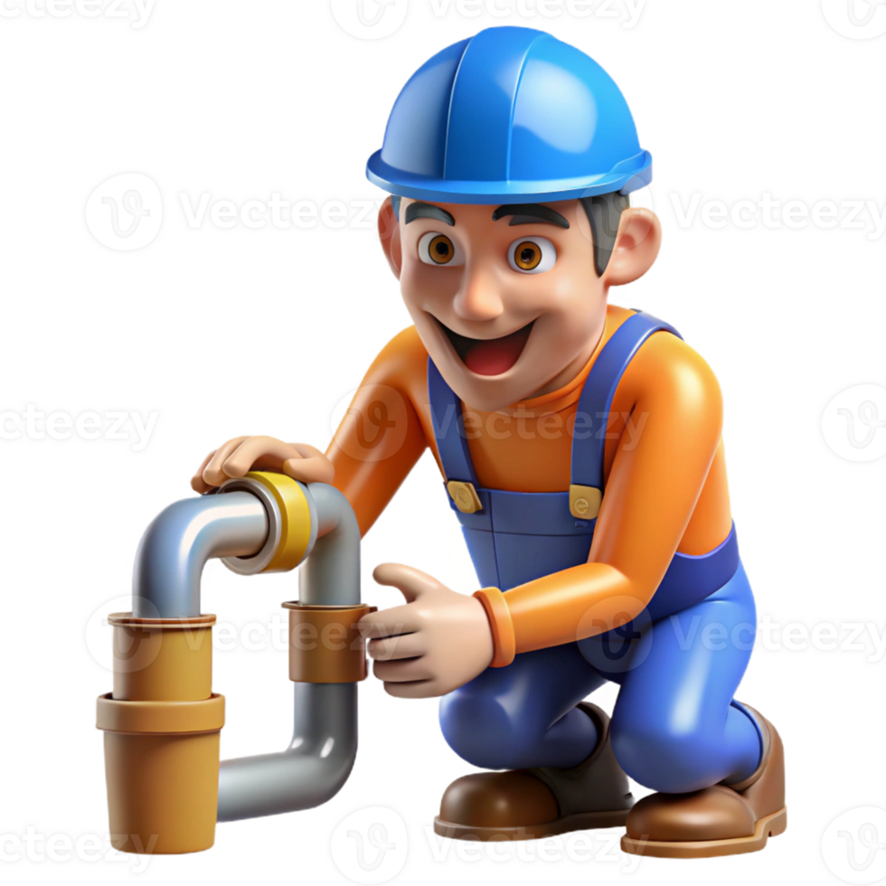 mysterious picturesque Plumber fixing a leaky pipe with Transparent Background luxury png