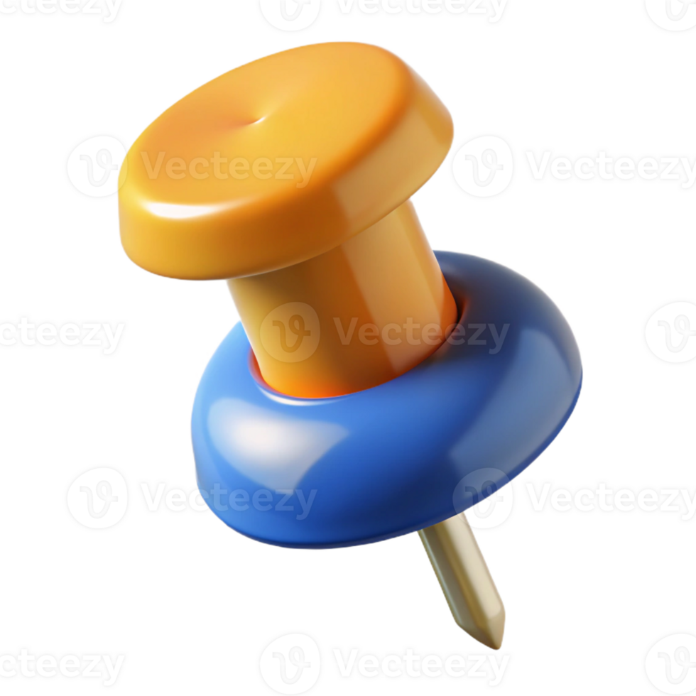 notable contemporary Hyper-specific professional render of a single thumbtack Isolated cutout with Transparent Background 8K png