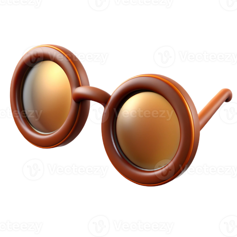 magnificent inspired Photorealistic, ultra-detailed professional render of a vintage spectacles with round lenses, isolated cutout with Transparent Background png