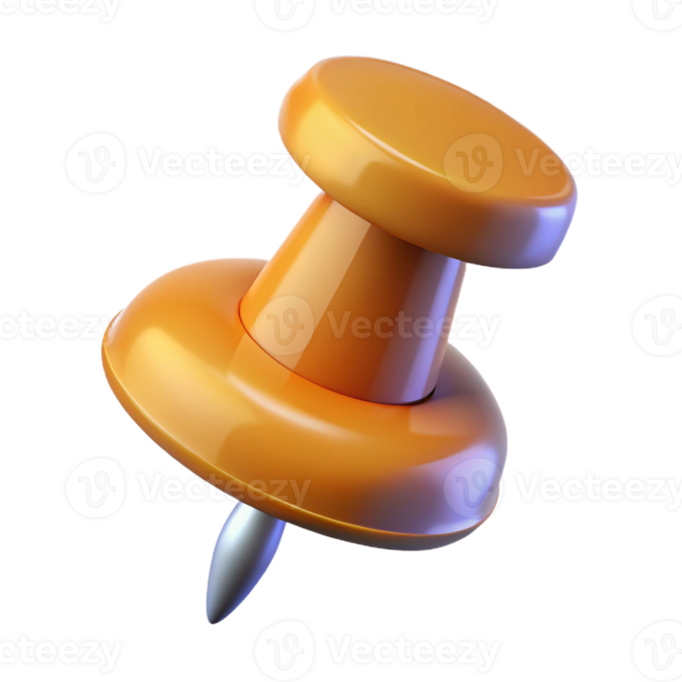 elegant artistic Hyper-specific professional render of a single thumbtack Isolated cutout with Transparent Background detailed png
