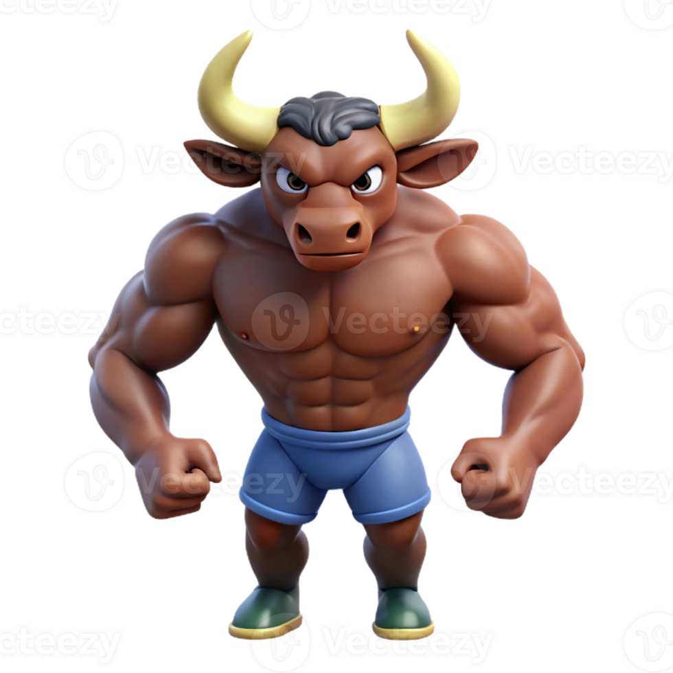 energetic elegant Minotaur, half-bull, half-man, aggressive stance, with Transparent Background gallery standard png