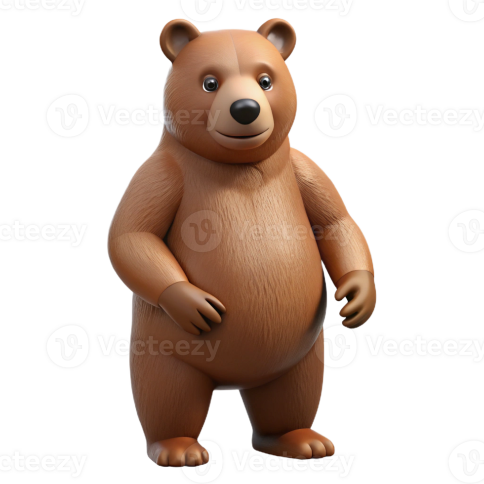 mesmerizing bold abstract A grizzly bear standing on hind legs with Transparent Background museum quality png