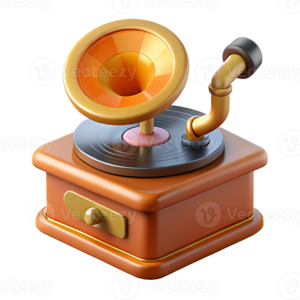 dramatic retro Hyper-specific, isolated cutout concept art style render of a vintage record player needle with Transparent Background detailed png