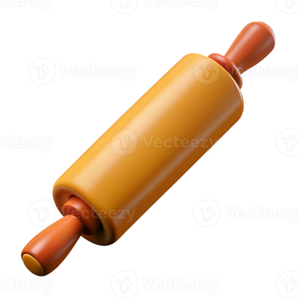 memorable coastal Photorealistic ultra-detailed professional render of a vintage rolling pin, isolated cutout with Transparent Background precision png