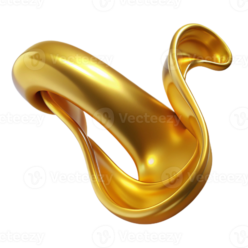 gorgeous unparalleled A flowing ribbon of liquid gold, with Transparent Background png