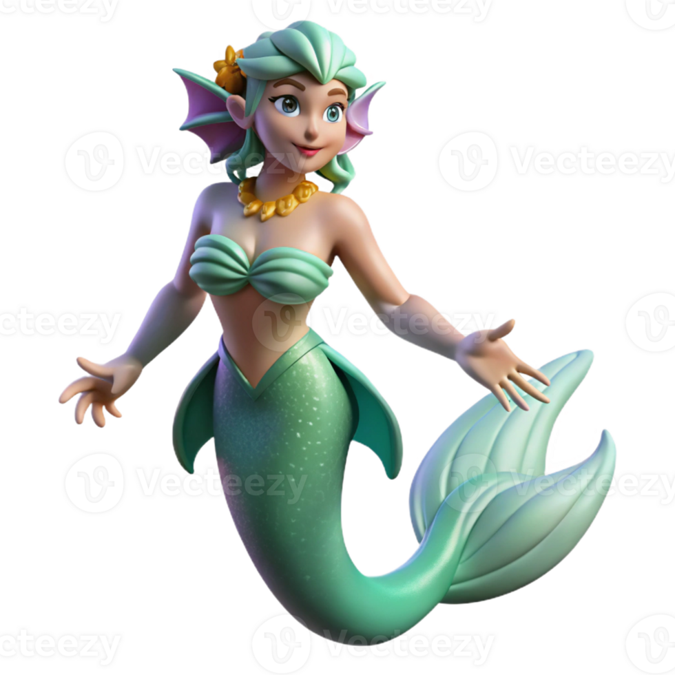 mesmerizing coastal Siren, mythical creature, enchanting voice, bird-like features, with Transparent Background premium png