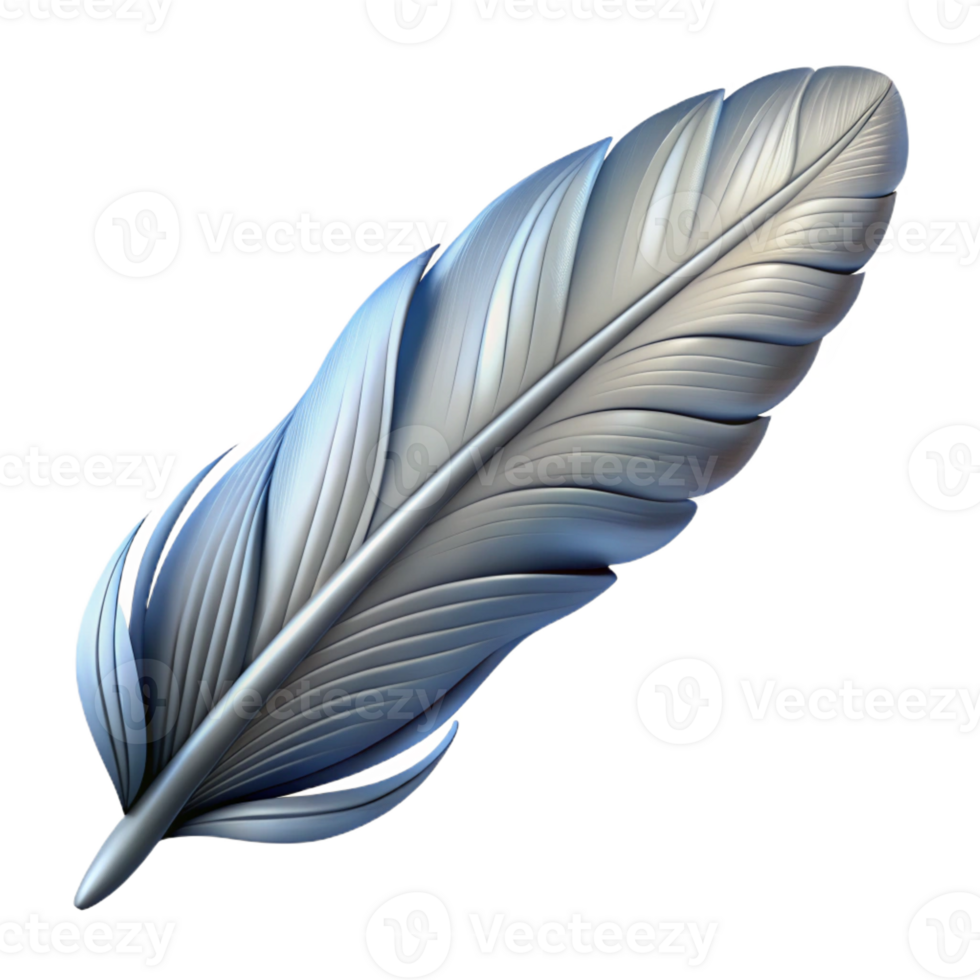 glorious reflective rustic Photorealistic, isolated cutout of a single Valkyrie wing feather, ultra-detailed, hyper-specific, professional render with Transparent Background top-tier png