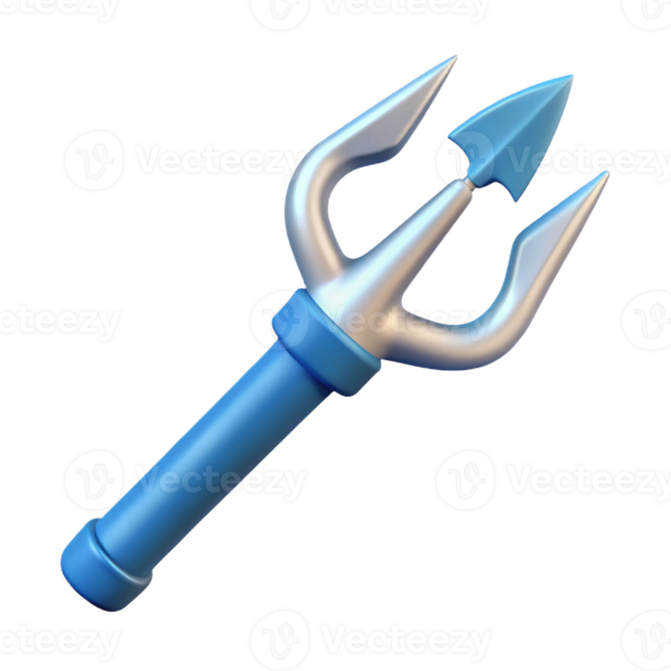 gorgeous mysterious minimalist Trident, three-pronged spear of Poseidon, symbol of power over the sea, with Transparent Background elite png