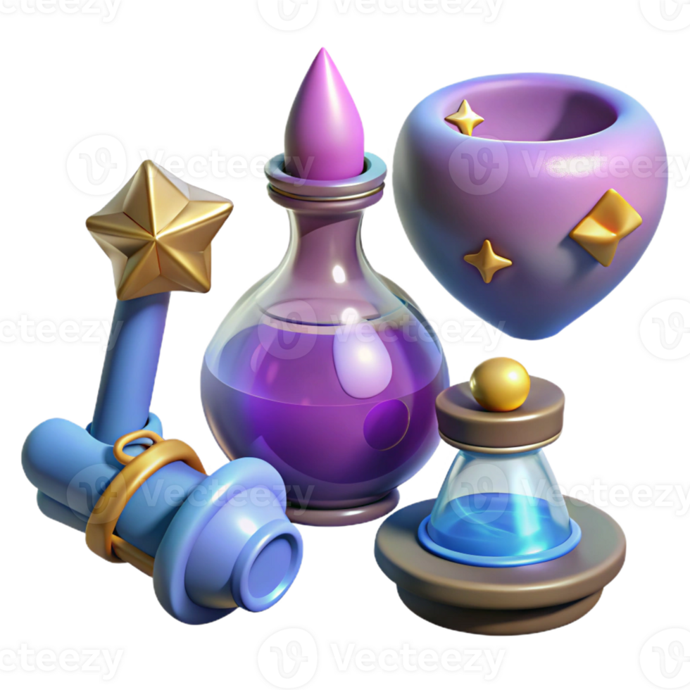 inspired avant-garde Magical Artifacts, set of individual artifacts with Transparent Background handcrafted png