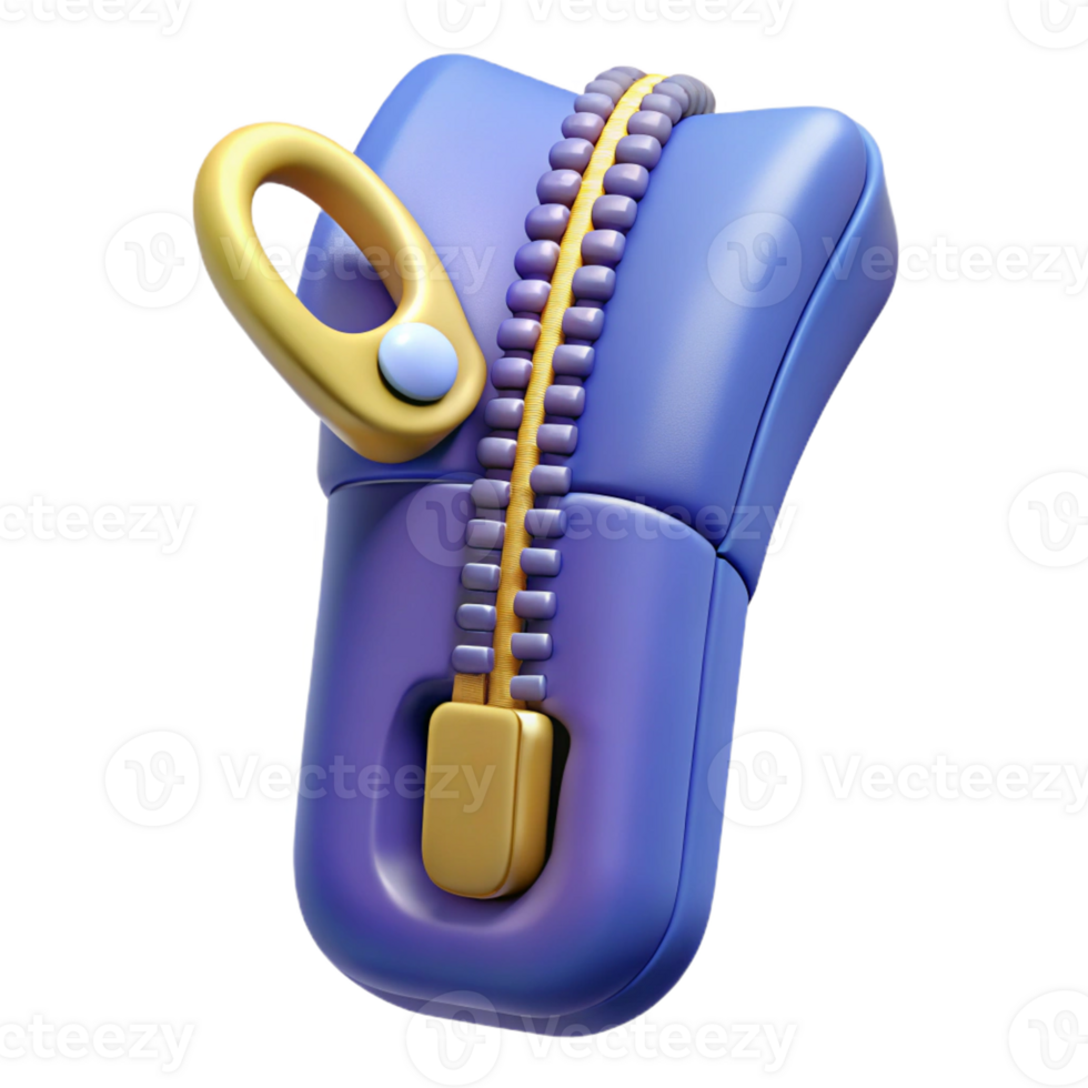 striking coveted Hyper-specific professional render of a single zipper Isolated cutout with Transparent Background png