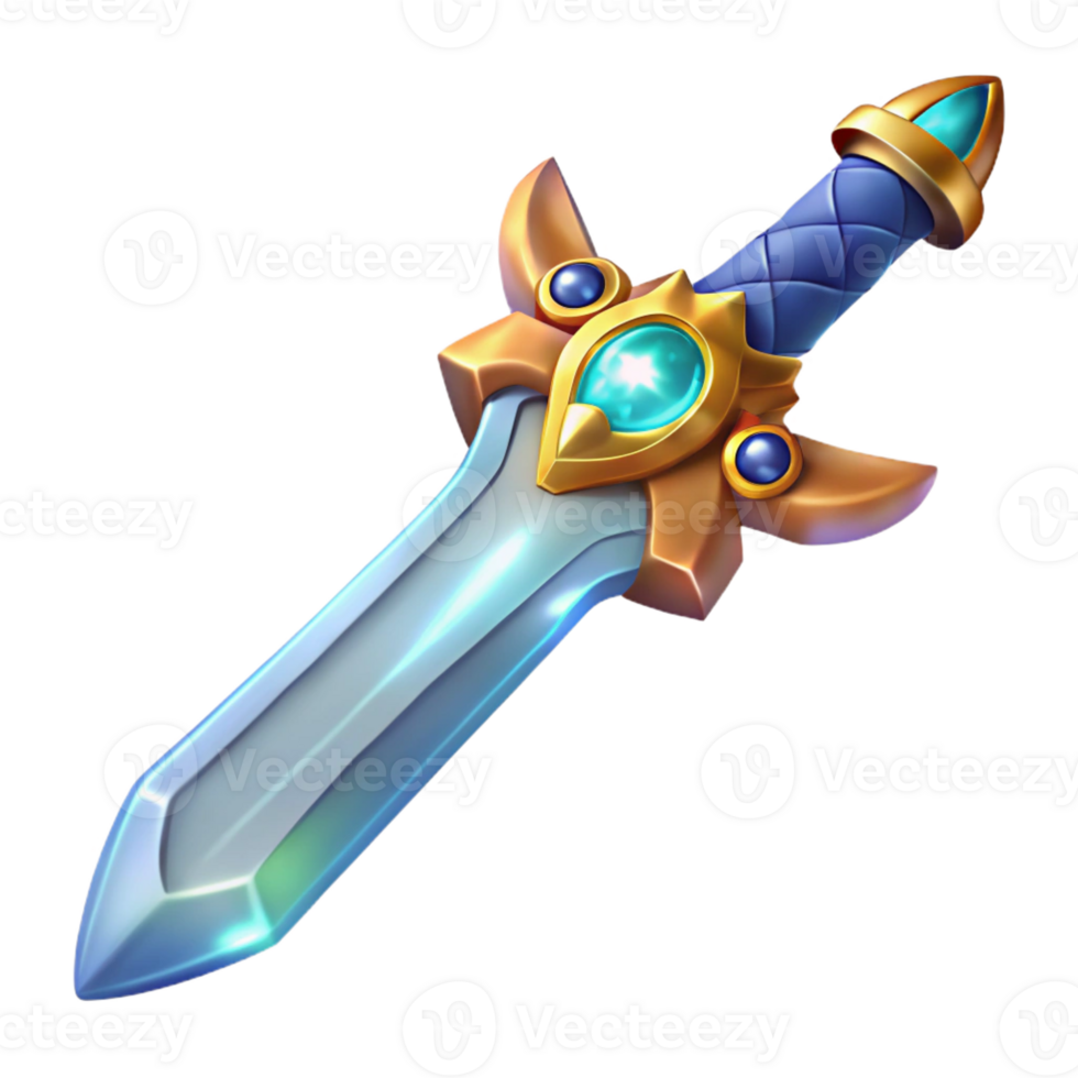 striking renaissance Excalibur, King Arthur's sword, magical properties, ornate hilt, with Transparent Background elite png