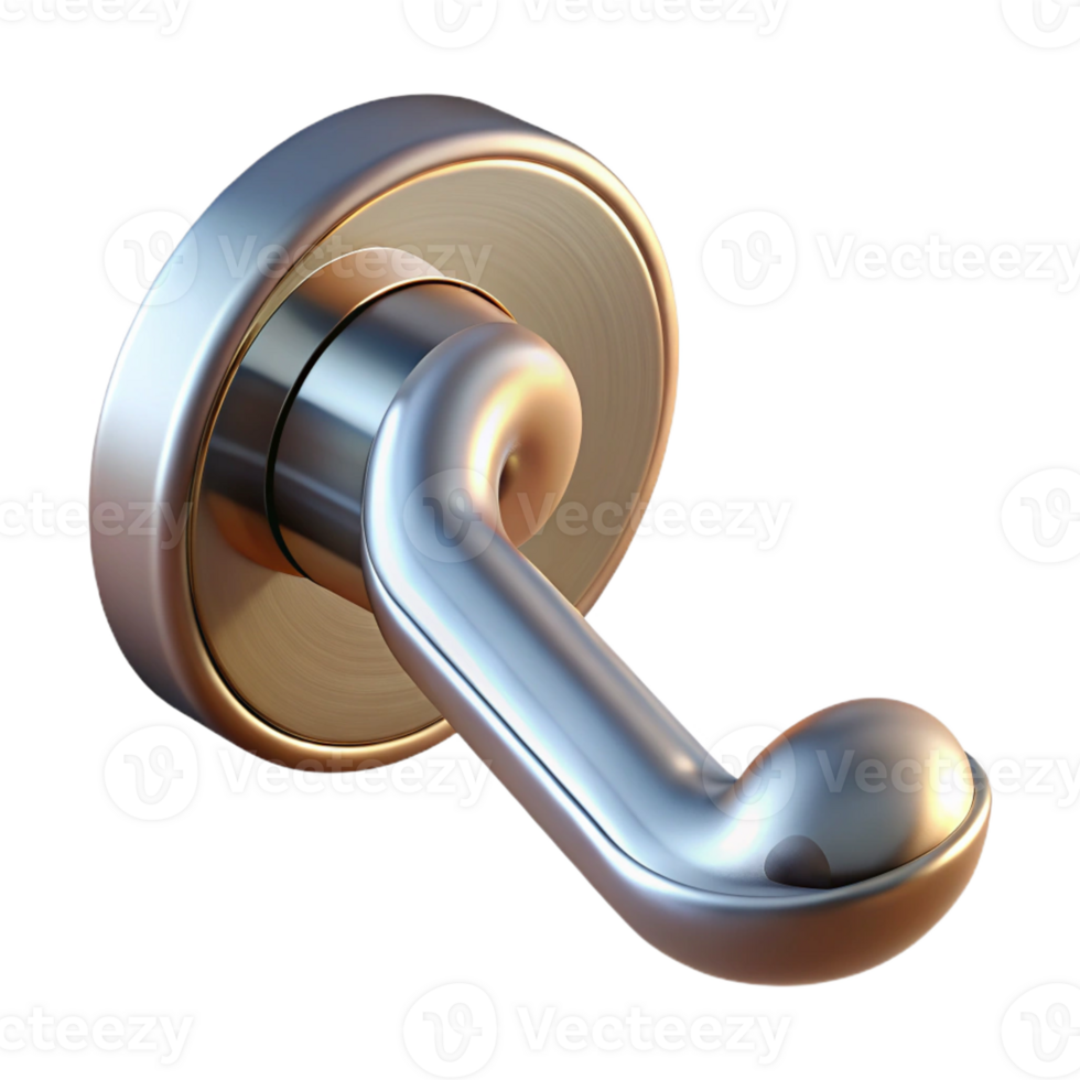 majestic futuristic Bauhaus style door handle, metal, with Transparent Background refined png