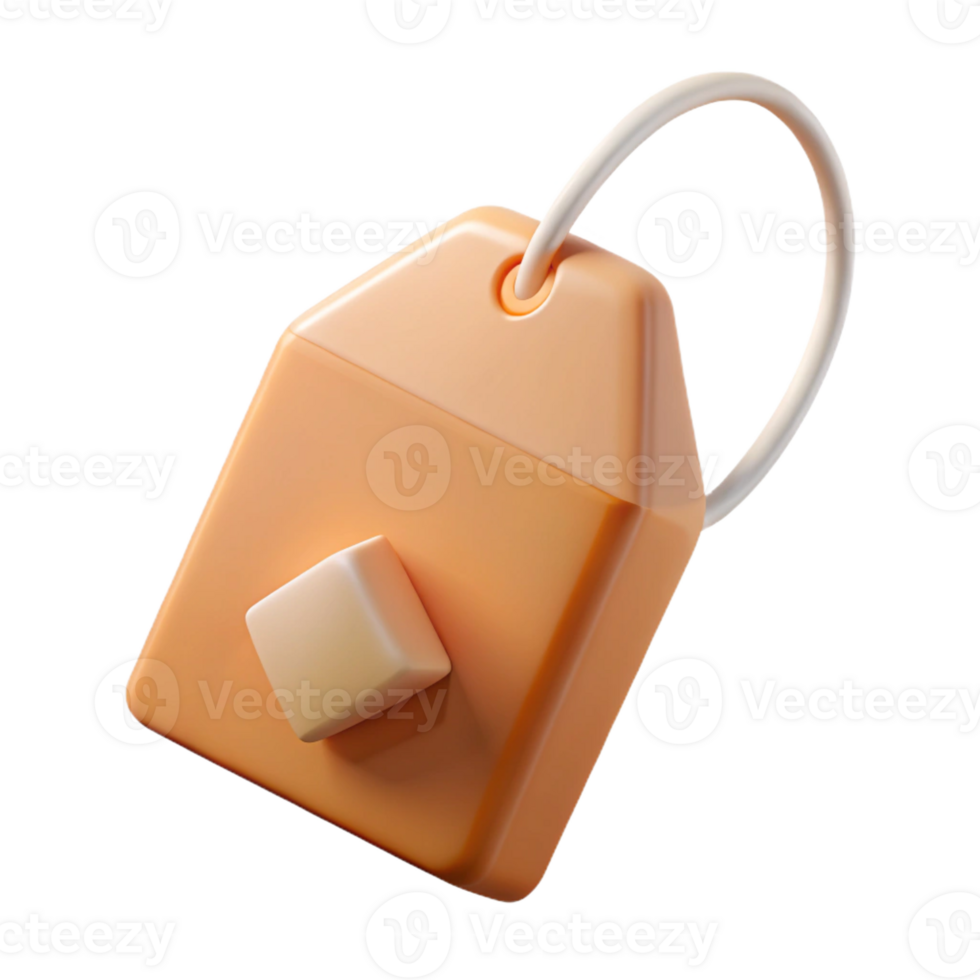 striking playful gothic Concept art style, isolated cutout of a single tea bag with Transparent Background detailed png