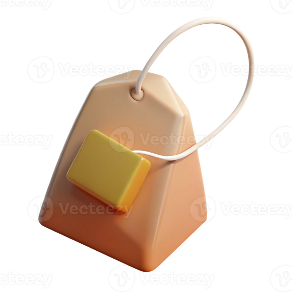 spectacular futuristic Concept art style, isolated cutout of a single tea bag with Transparent Background 8K png