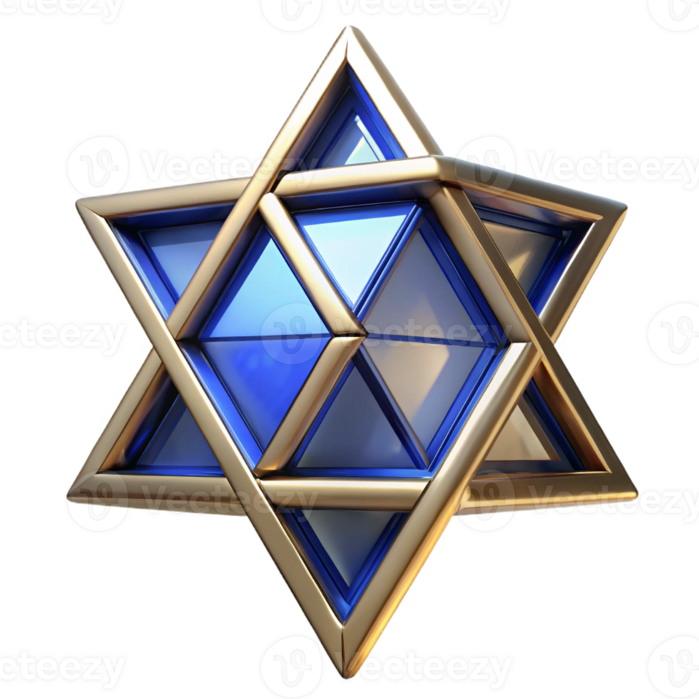 majestic elegant Synagogue stained glass Star of David, with Transparent Background expertly shot png