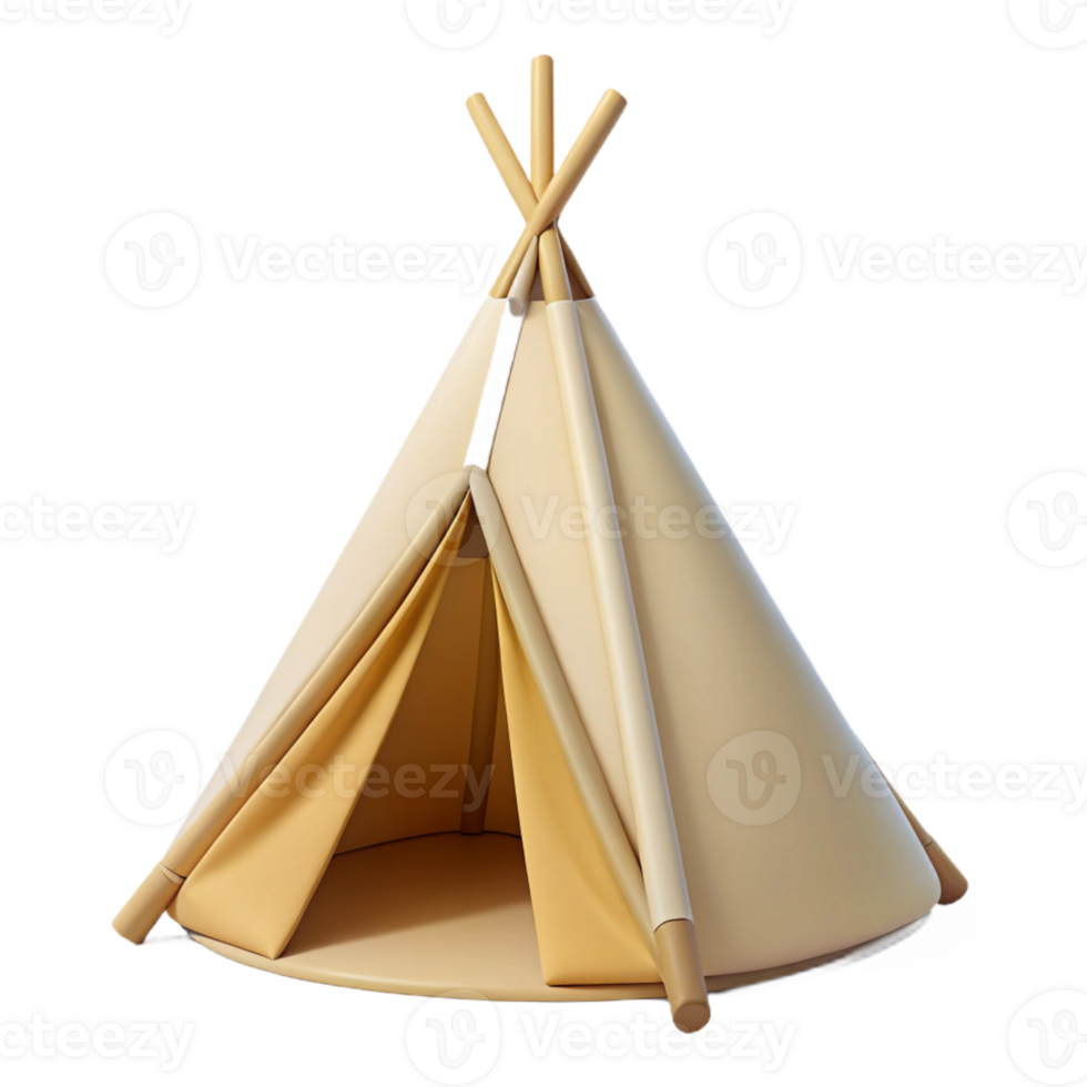 gorgeous signature Teepee canvas covering, with Transparent Background png