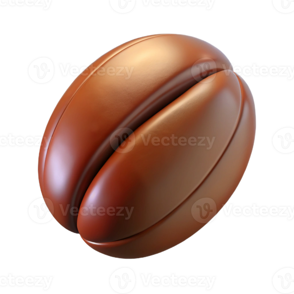 passionate majestic Hyper-specific professional render of a single coffee bean Isolated cutout with Transparent Background impeccable png