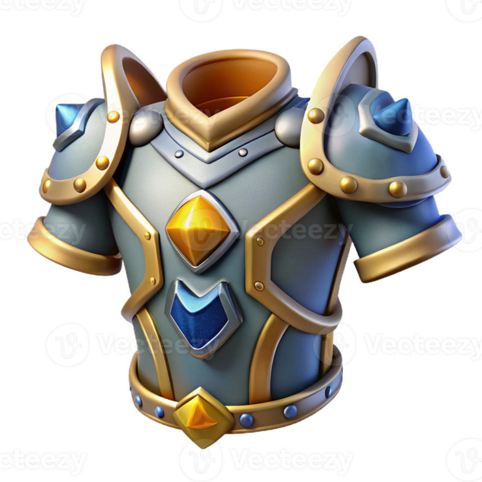 quintessential traditional Mythical Armor, set of individual armor pieces with Transparent Background precision png