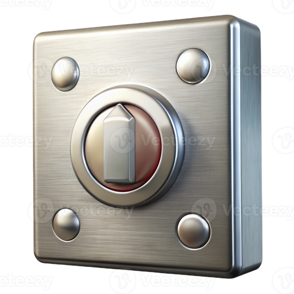 gorgeous unforgettable Elevator button panel, stainless steel, with Transparent Background png