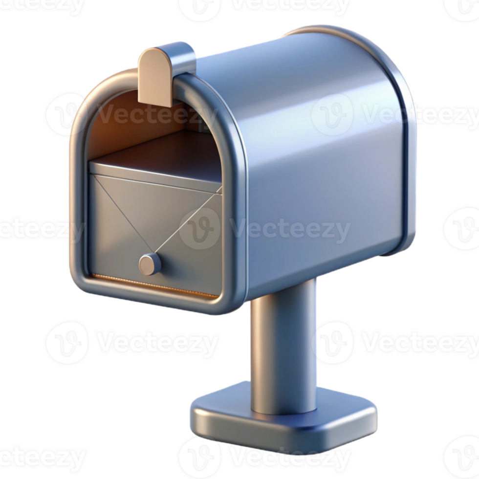 memorable creative Modern mailbox, metal, with Transparent Background crisp png