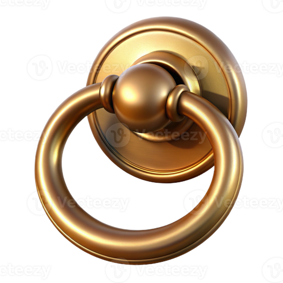 glorious bohemian Door knocker, brass, with Transparent Background top-tier png