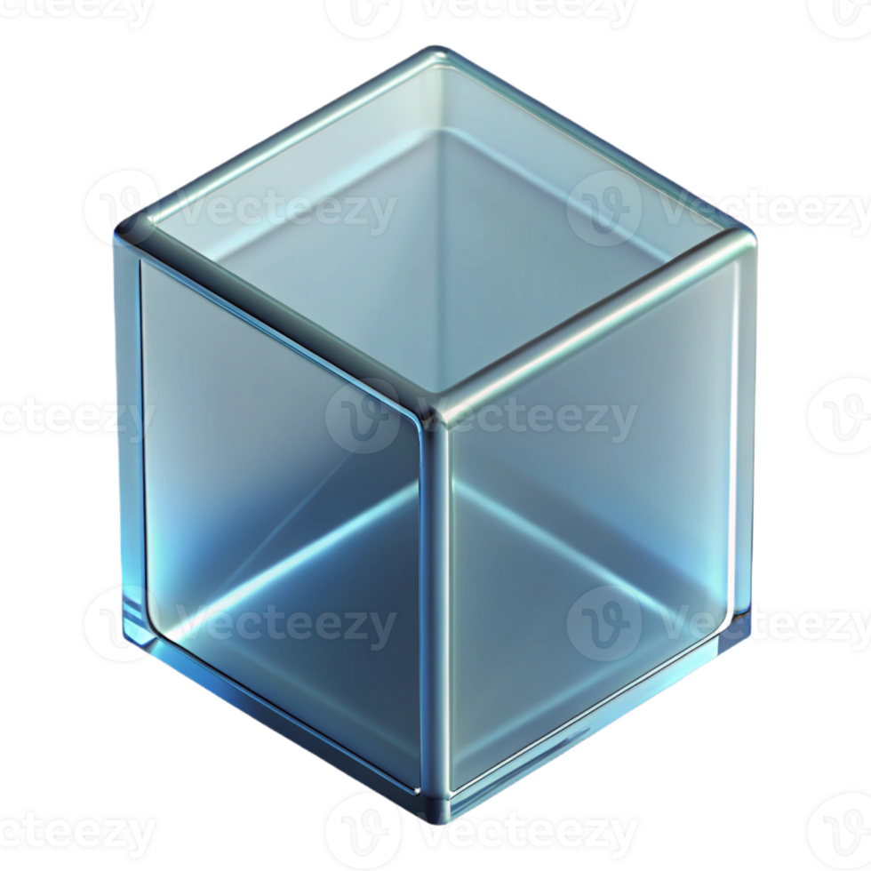 exquisite melancholic mid-century Glass block, transparent, with Transparent Background studio quality png
