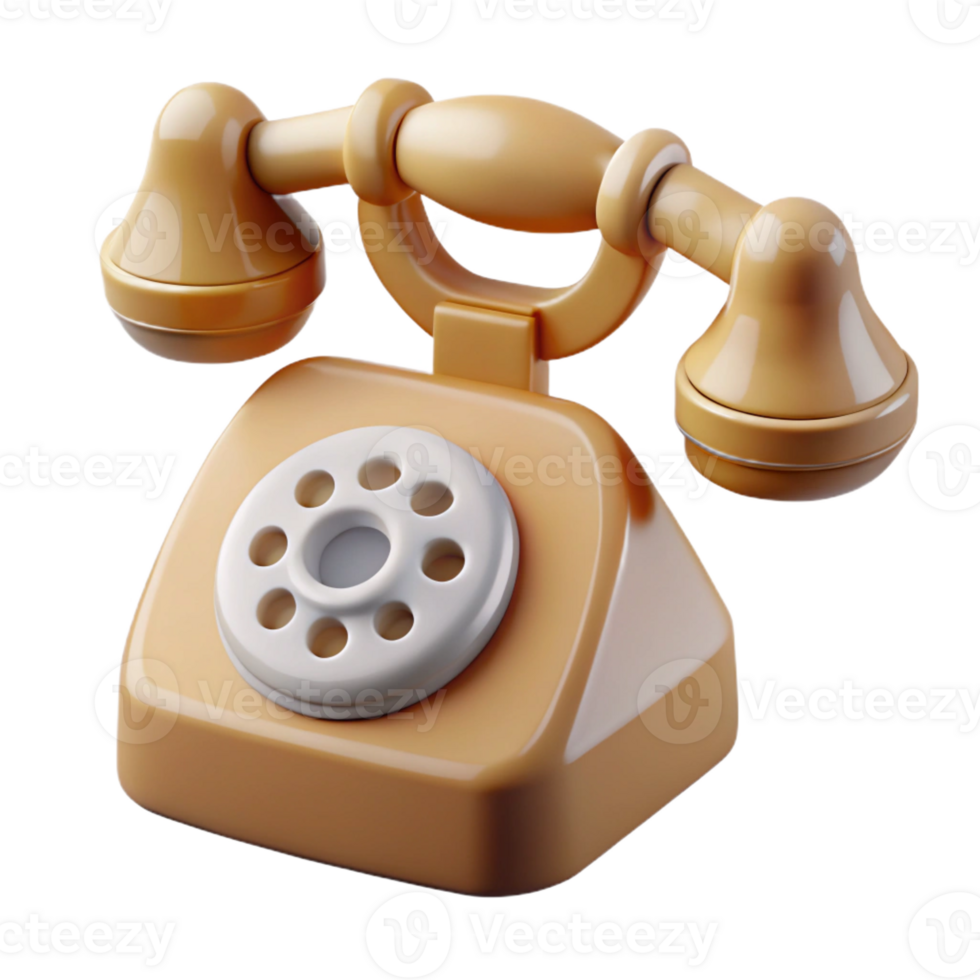 melancholic wonderful Photorealistic, hyper-specific, isolated cutout of a single vintage telephone with a receiver made of bone with Transparent Background premium png