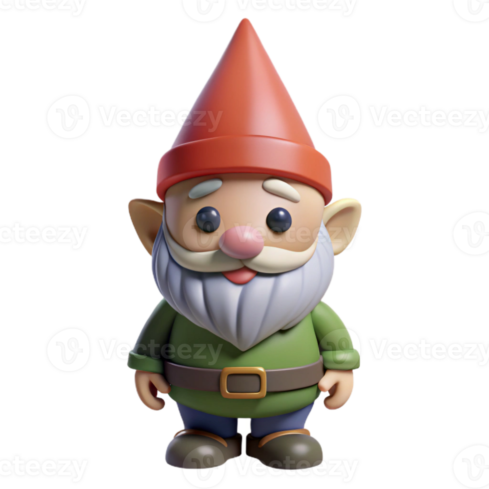 hypnotic organic A whimsical gnome with a pointed hat, with Transparent Background top-tier png