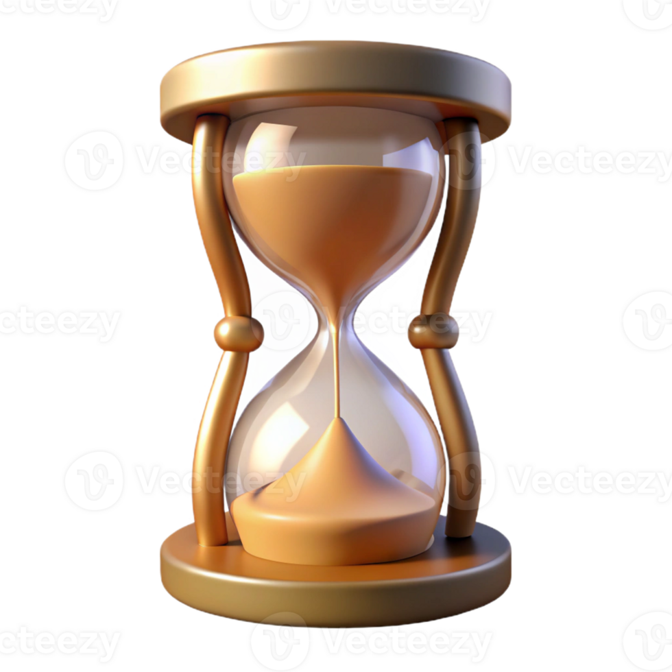 mysterious serene A single, detailed, hourglass with swirling sand with Transparent Background refined png