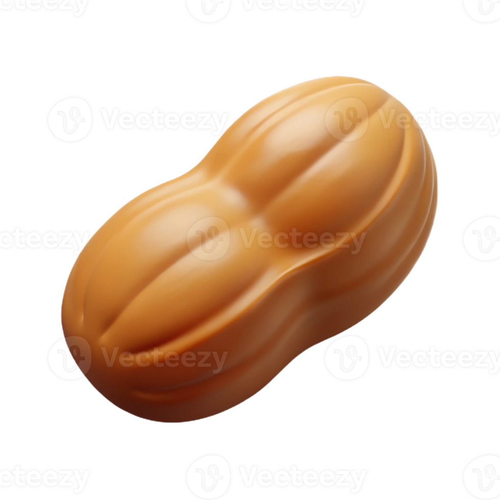 serene celebrated Concept art style, isolated cutout of a single peanut with Transparent Background png
