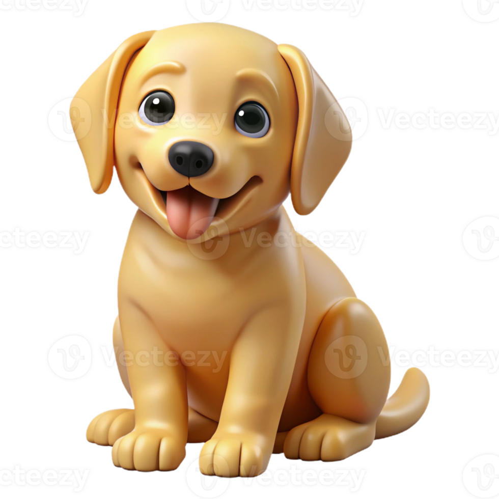 joyful immaculate Playful golden retriever puppy, sitting, tilting head with Transparent Background gallery standard png