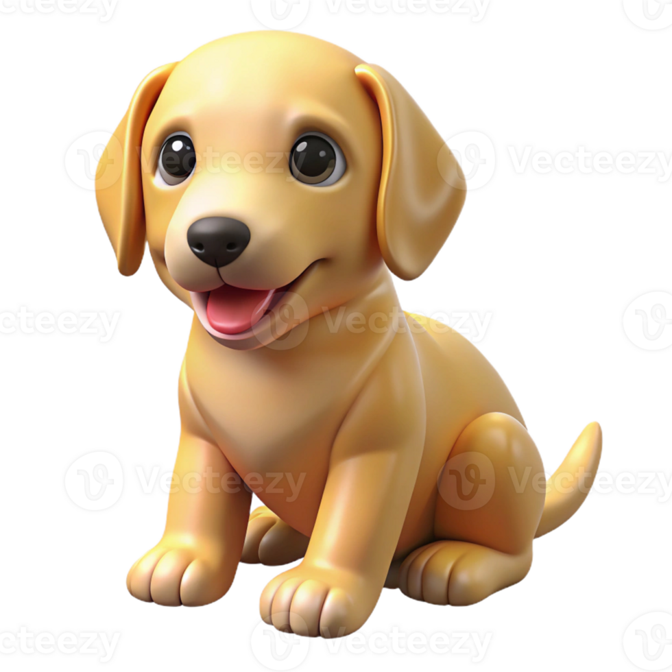 harmonious splendid Playful golden retriever puppy, sitting, tilting head with Transparent Background 8K png