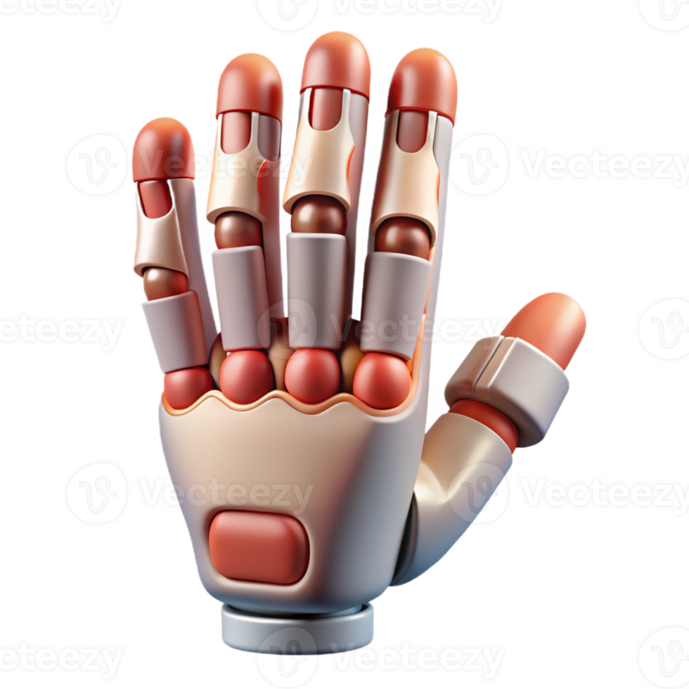 glorious exemplary Concept art style, isolated cutout of a single biomechanical finger with articulated joints and exposed circuitry with Transparent Background png