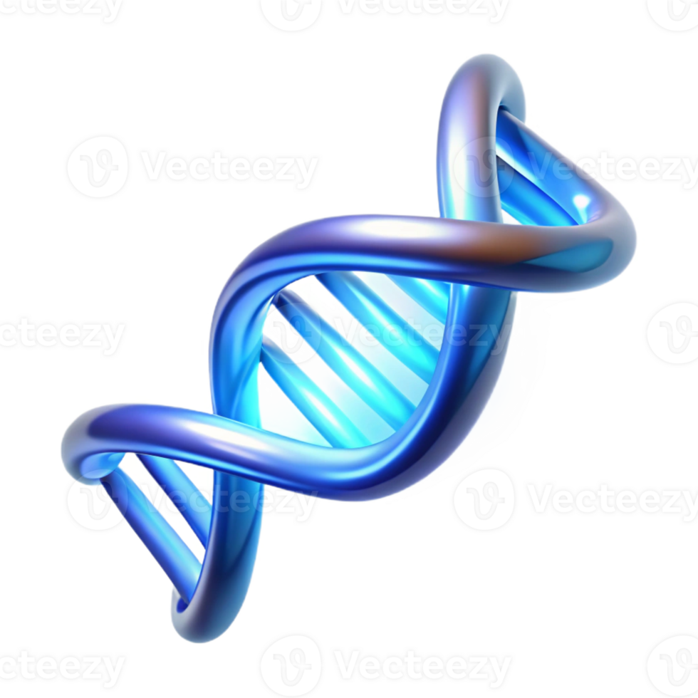 splendid tranquil nordic A DNA double helix, glowing with an ethereal blue light with Transparent Background detailed png