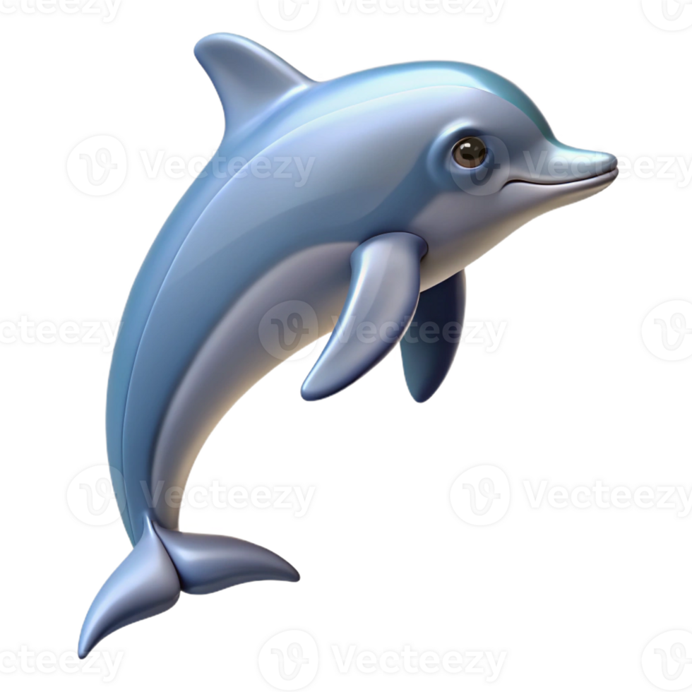 hypnotic whimsical geometric Dolphin, leaping, sleek body with Transparent Background sharp png