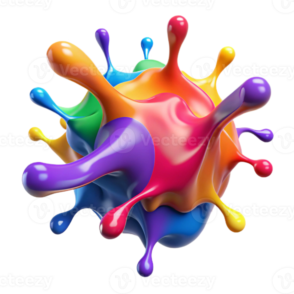 pristine elegant A splash of vibrant, multi-colored paint with Transparent Background 4K png