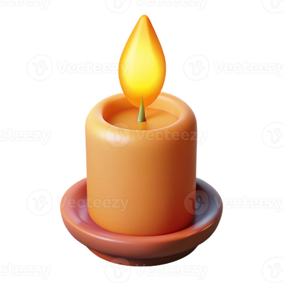 hypnotic dramatic traditional A single, burning candle flame, flickering gently with Transparent Background perfect clarity png