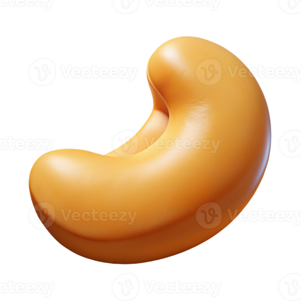 harmonious impressive Concept art style, isolated cutout of a single cashew with Transparent Background impeccable png