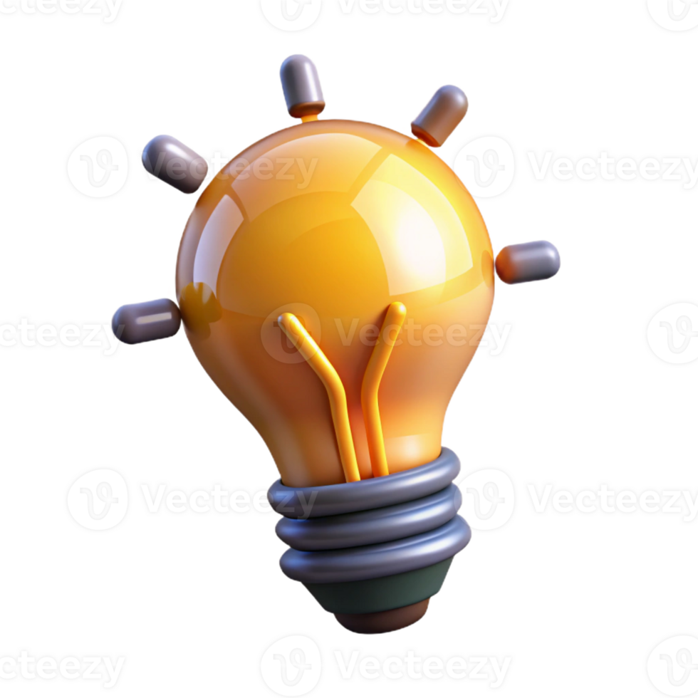 distinguished traditional A stylized lightbulb, with a glowing filament, representing an idea with Transparent Background professional png