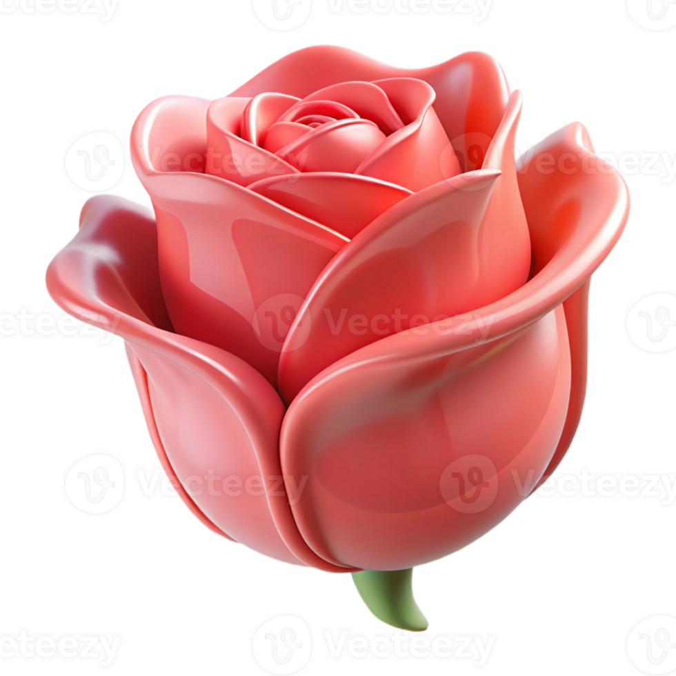 harmonious splendid A single, blooming rosebud, tightly closed, ready to open with Transparent Background original png