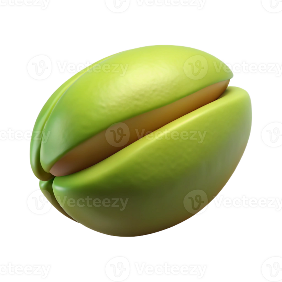 tranquil alluring Hyper-specific professional render of a single pistachio Isolated cutout with Transparent Background flawless png
