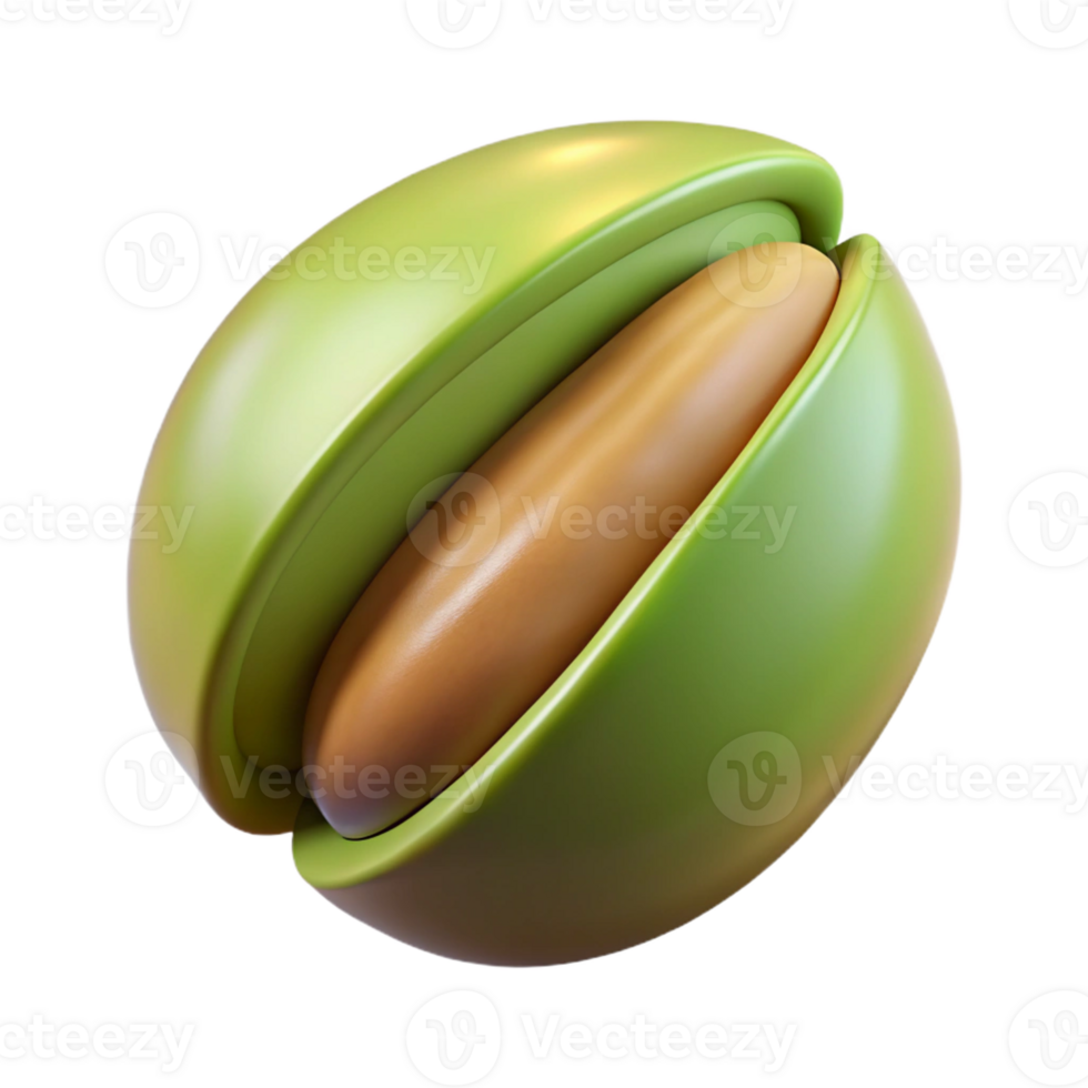 wonderful intense tropical Hyper-specific professional render of a single pistachio Isolated cutout with Transparent Background premium png