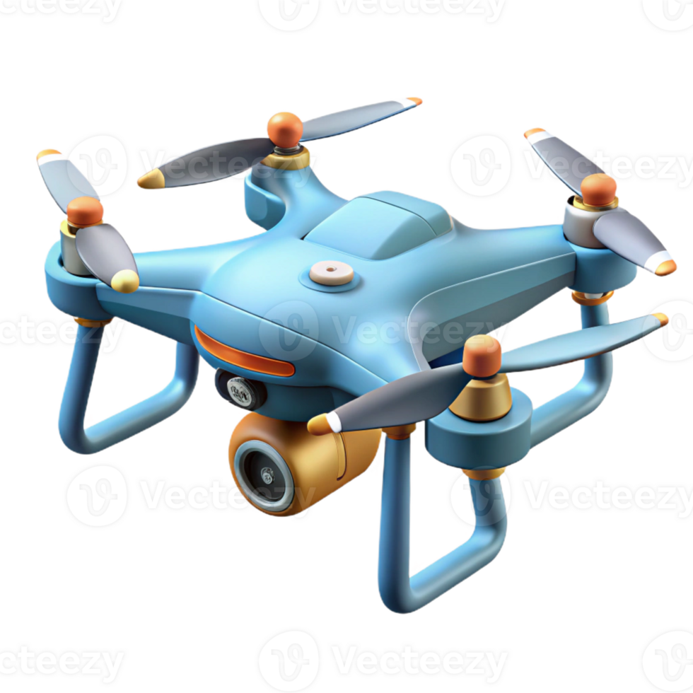 magnificent playful elegant Drone, aerial photography, quadcopter, with Transparent Background expertly shot png