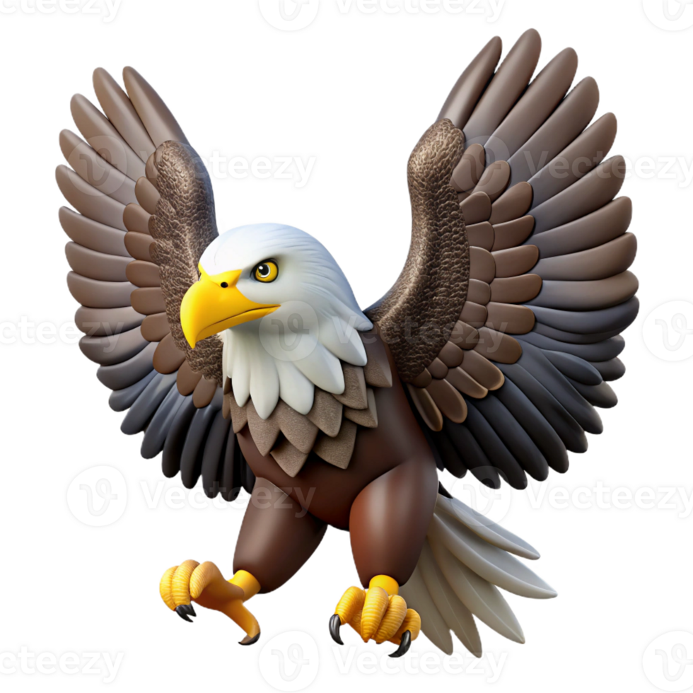 intense enchanting Eagle, American bald eagle, spreading wings with Transparent Background original png