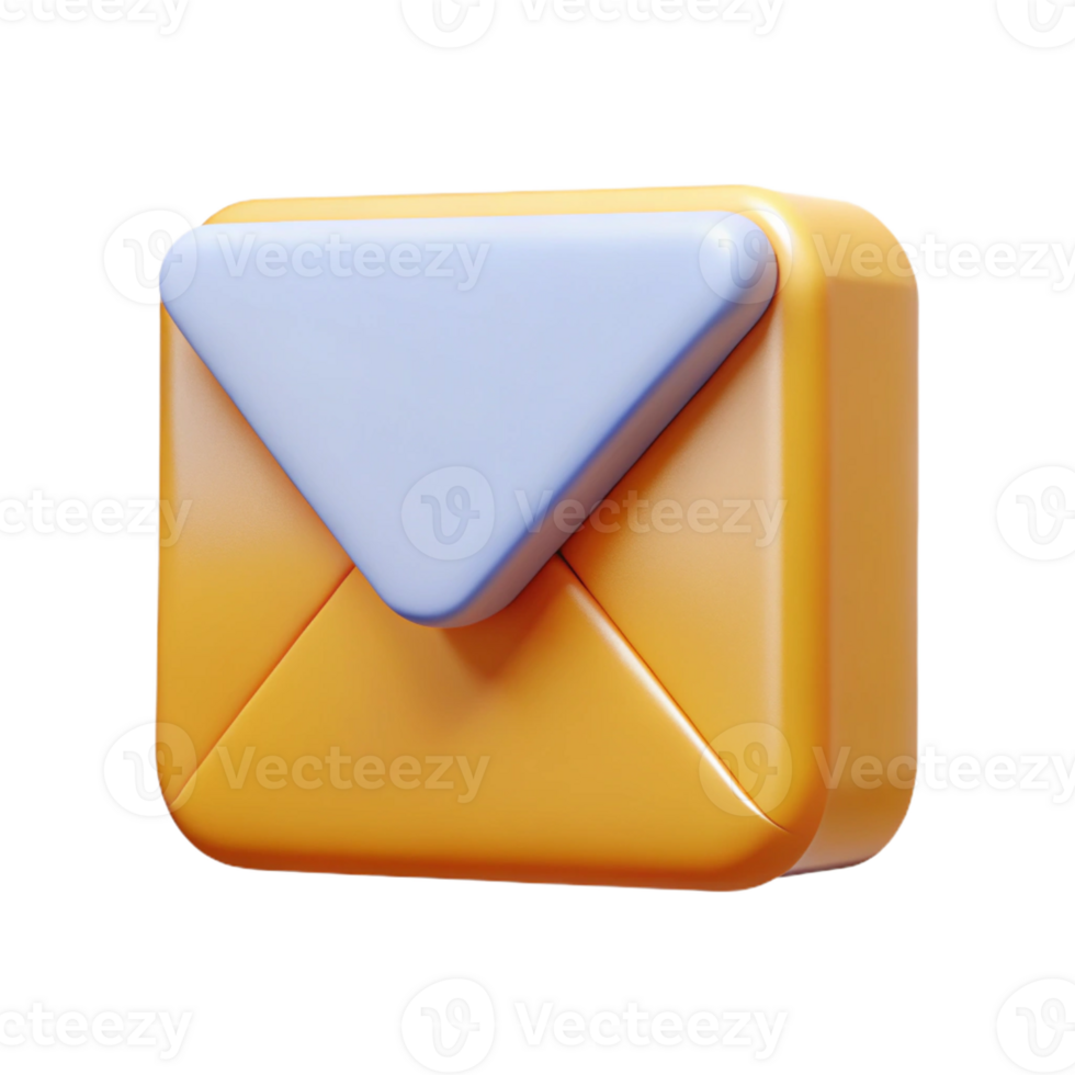 spectacular urban A stylized email icon, with an envelope made of white paper with Transparent Background premium png