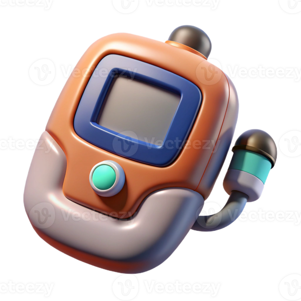 melancholic beautiful Hyper-specific, professional render of a biomechanical artificial pancreas with insulin pumps and glucose sensors, isolated cutout with Transparent Background 8K png