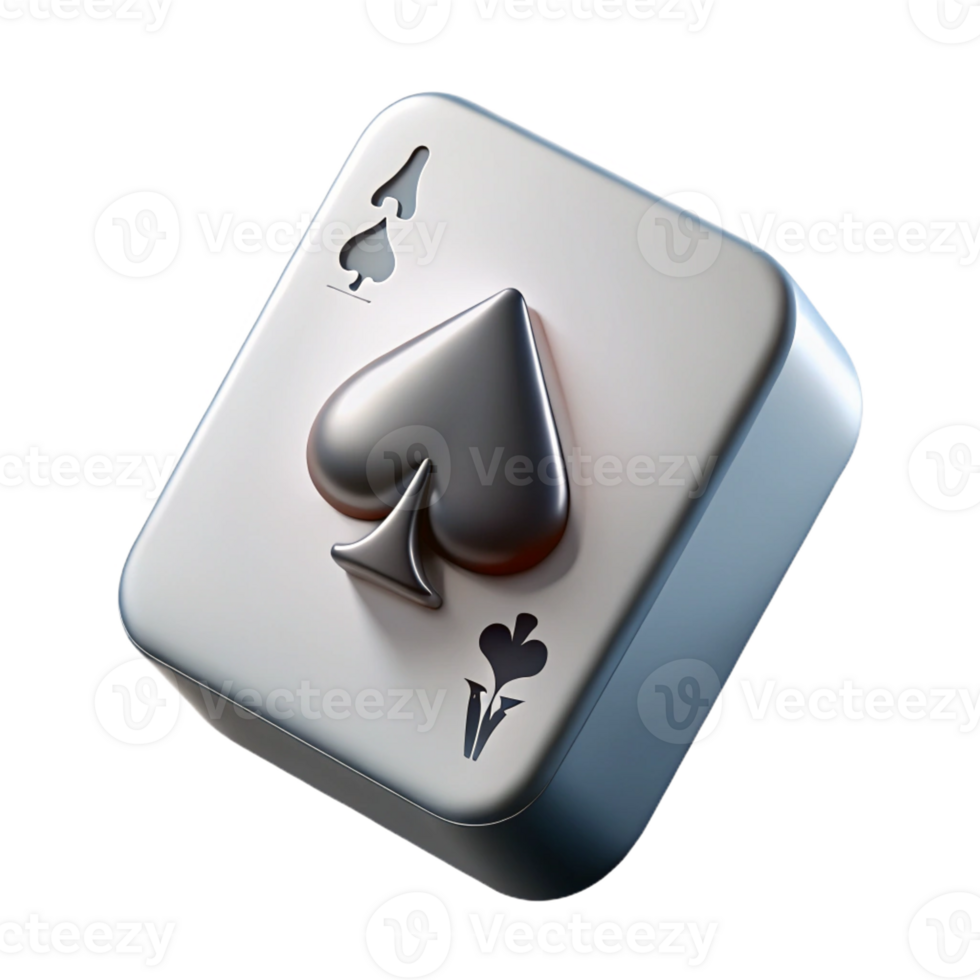 vibrant exemplary A single, realistic playing card, the Ace of Spades with Transparent Background png
